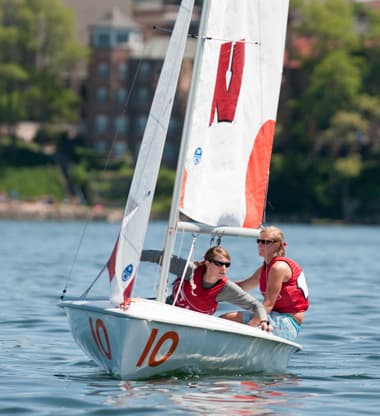 Two students sailing