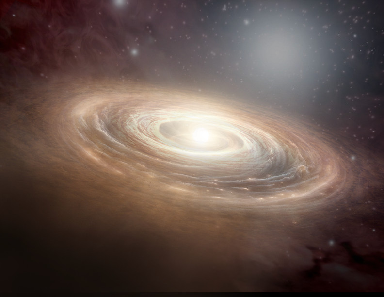 An artist’s concept of a protoplanetary disk.